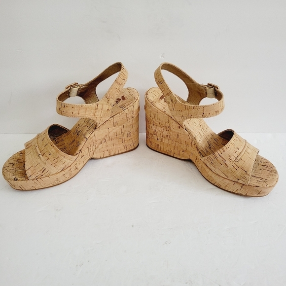NEW Korks By Kork Ease Jenneve Cork Natural Wedge Strappy Cork Sandals, Size 9 - Picture 2 of 9